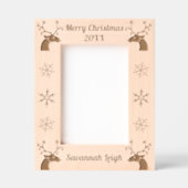 Frohe Weihnachts-Rentier & Schneeflocken-Individue Geätzte Rahmen (Vorderseite)