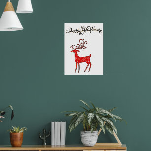 Frohe Weihnachts-Rentier-T - Shirt Tote Tag Poster