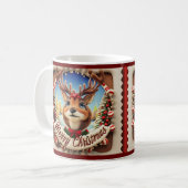 Frohe Weihnachts-Rentier-Tasse Kaffeetasse (Vorderseite Links)