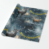 Frohe Weihnachts-Rentier-Umschlagpapier Geschenkpapier (Ungerollt)