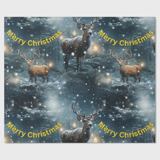 Frohe Weihnachts-Rentier-Umschlagpapier Geschenkpapier (Flach)