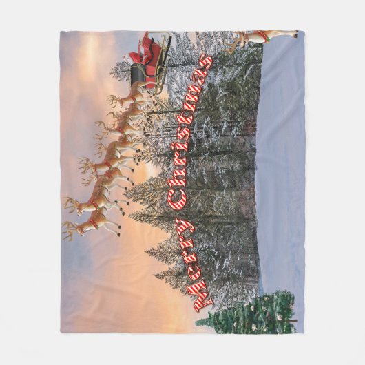 Frohe Weihnachts-Rentier und Weihnachten Fleecedecke (Vorderseite)