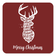 Frohe Weihnachts-Rentiere, Dunkelrot