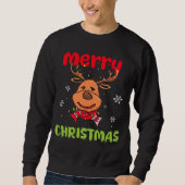 Frohe Weihnachts-Rentierfrauen Männer Funny Famili Sweatshirt (Vorderseite)