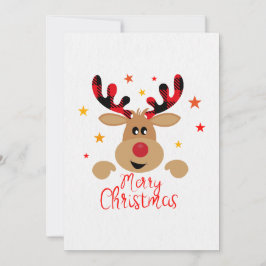 Frohe Weihnachts-Rentierkarte Einladung