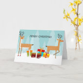 Frohe Weihnachts-Rentierkarte Karte (Gelbe Blume)