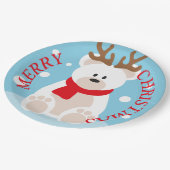 Frohe Weihnachts-Rentierpapier-Platte Pappteller (Schrägansicht)