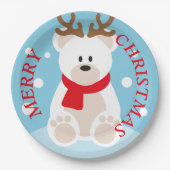 Frohe Weihnachts-Rentierpapier-Platte Pappteller (Vorderseite)