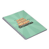 Frohe Weihnachts Retro 3D Design Text Notizblock (Rechte Seite)