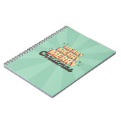 Frohe Weihnachts Retro 3D Design Text Notizblock (Linke Seite)