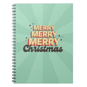 Frohe Weihnachts Retro 3D Design Text Notizblock
