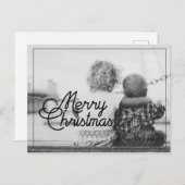 Frohe Weihnachts-Retro-Foto Postkarte (Vorne/Hinten)
