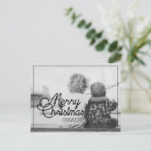 Frohe Weihnachts-Retro-Foto Postkarte (Stehend Vorderseite)