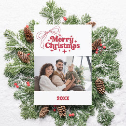 Frohe Weihnachts-Retro-Fotokarte Feiertagskarte