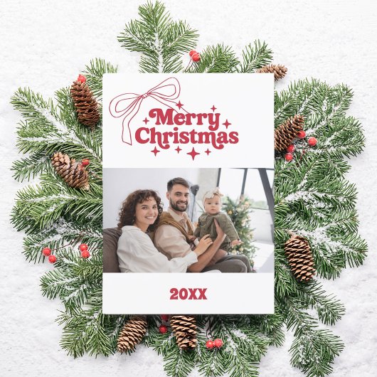 Frohe Weihnachts-Retro-Fotokarte Feiertagskarte