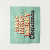 Frohe Weihnachts Retro Groovtext saisonale Wandteppich (Vorderseite)