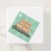 Frohe Weihnachts Retro Groovy 3D Design Text Geschenkanhänger (Beispiel)