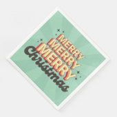 Frohe Weihnachts Retro Groovy 3D Design Text Serviette (Ecke)