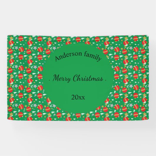 Frohe Weihnachts Retro-Name und Datum Ort Banner (Horizontal)