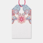 Frohe Weihnachts Retro Rot und Blau Geschenkanhänger (Rückseite)