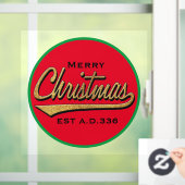 Frohe Weihnachts Retro Round Window Cloning Fensteraufkleber (Zuhause)