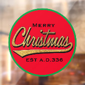 Frohe Weihnachts Retro Round Window Cloning Fensteraufkleber (Blatt 2)