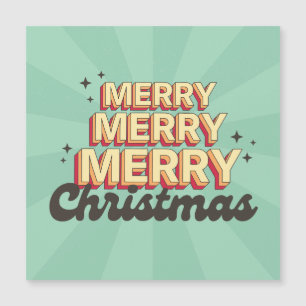 Frohe Weihnachts Retro-Stil Groovittext Magnetkarte