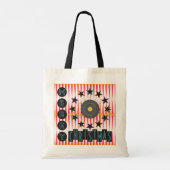 Frohe Weihnachts Retro Tasche (Rückseite)