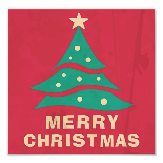 Frohe Weihnachts Retro Tree Fotodruck (Vorne)