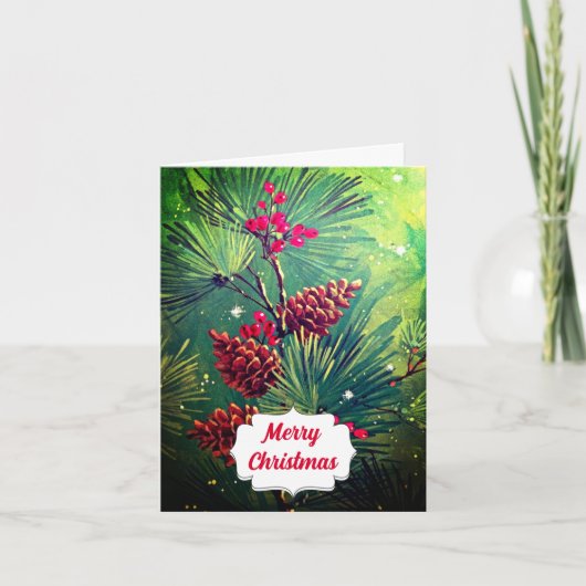 Frohe Weihnachts Retro Tree Holiday Grußkarte Karte (Vorderseite)