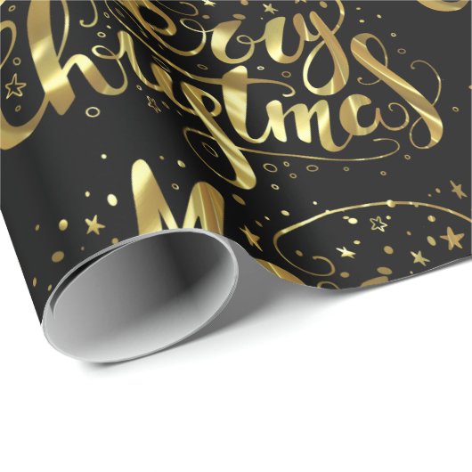 Frohe Weihnachts Retro Typografie Design Muster 2 Geschenkpapier (Rolleneckpunkt)