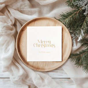 Frohe Weihnachts Retro Typografie Foil Servietten Mit Folie