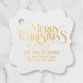 Frohe Weihnachts Retro Typografie Geschenkanhänger (Vorderseite)