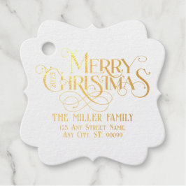 Frohe Weihnachts Retro Typografie Geschenkanhänger