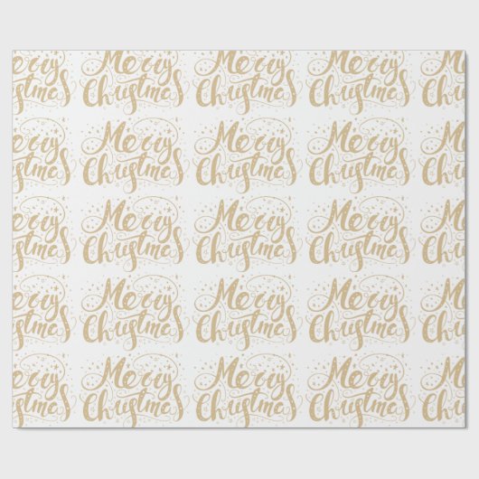 Frohe Weihnachts Retro-Typografie Muster Geschenkpapier (Flach)