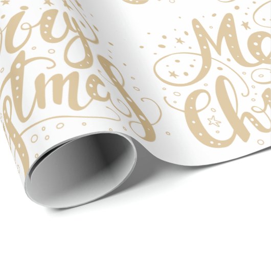 Frohe Weihnachts Retro-Typografie Muster Geschenkpapier (Rolleneckpunkt)