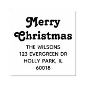 Frohe Weihnachts Retro Typografie Rücksendeadresse Permastempel (Design)