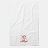 Frohe Weihnachts Retro Typografie Santa Pink Hat Geschirrtuch (Vertikal)