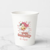 Frohe Weihnachts Retro Typografie Santa Pink Hat Pappbecher (Vorderseite)