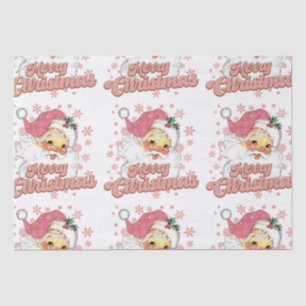 Frohe Weihnachts Retro Typografie Santa Pink Hat Seidenpapier