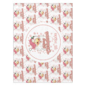 Frohe Weihnachts Retro Typografie Santa Pink Hat Tischdecke (Vorderseite)