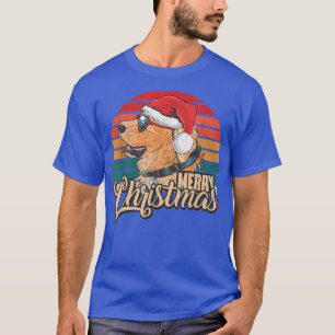 Frohe Weihnachts Retro Vintag Golden Retriever Dog T-Shirt