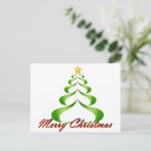 Frohe Weihnachts-Ribbon-Tree Feiertagspostkarte (Stehend Vorderseite)