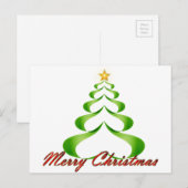 Frohe Weihnachts-Ribbon-Tree Feiertagspostkarte (Vorne/Hinten)