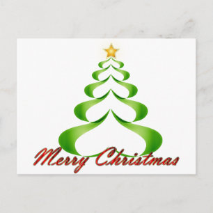 Frohe Weihnachts-Ribbon-Tree Feiertagspostkarte