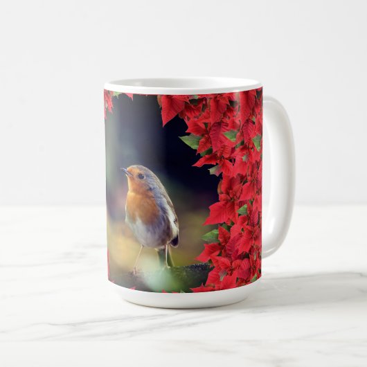 Frohe Weihnachts Robin Kaffeetasse (VorderseiteRechts)