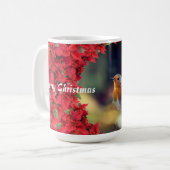 Frohe Weihnachts Robin Kaffeetasse (Vorderseite Links)