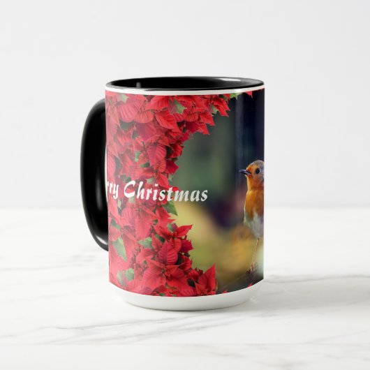 Frohe Weihnachts Robin Tasse (Vorderseite Links)