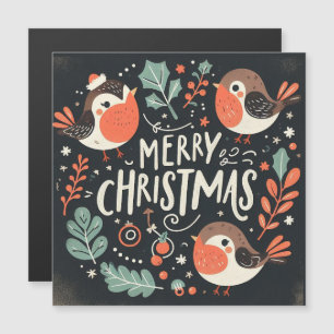 Frohe Weihnachts-Robins-Zorn Magnetkarte