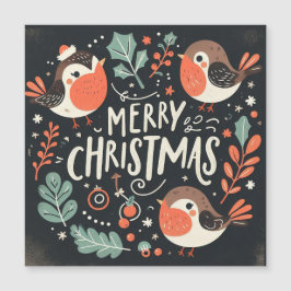 Frohe Weihnachts-Robins-Zorn Magnetkarte
